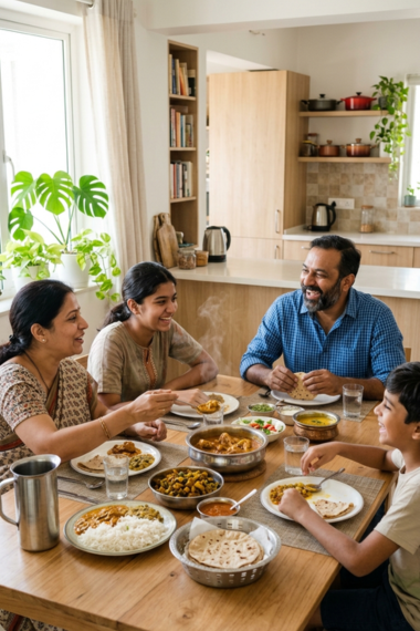 Customers enjoying a meal