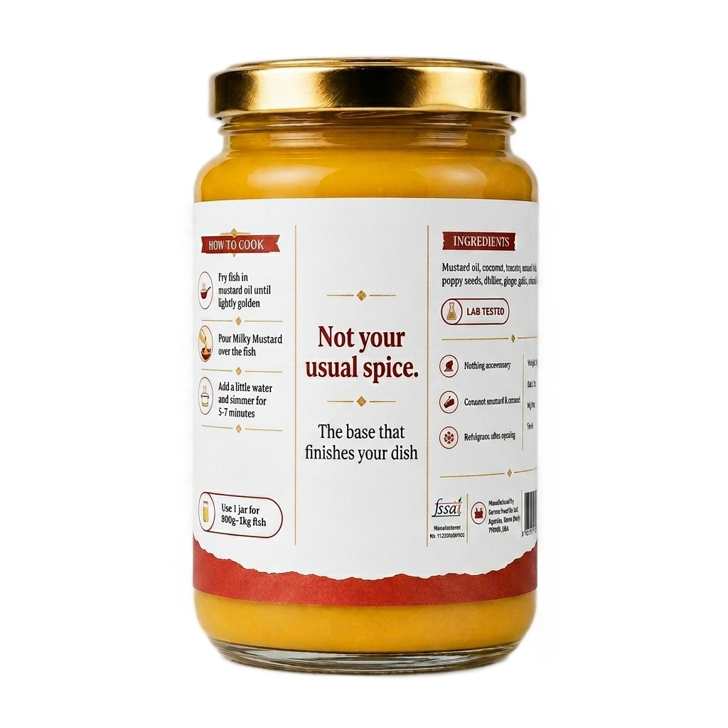 Coconut mustard fish cooked with Valour Milky Mustard